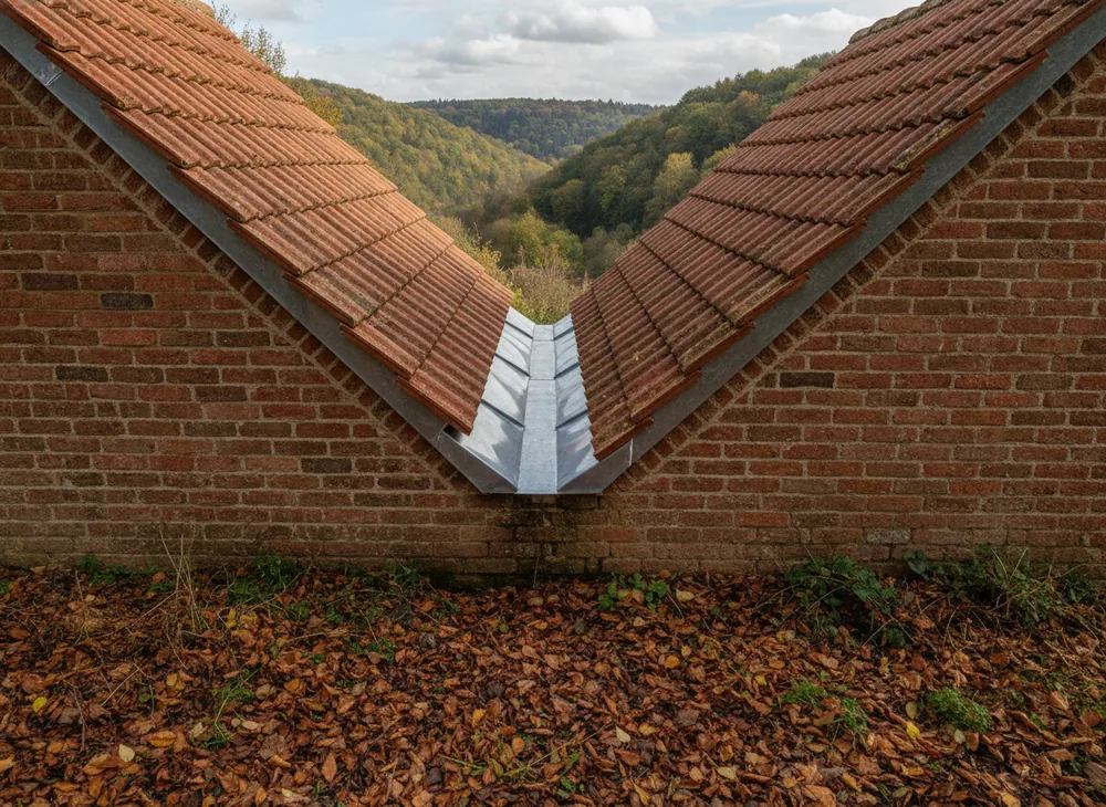 Noue en zinc reprise entre deux versants d’une maison de Darnétal